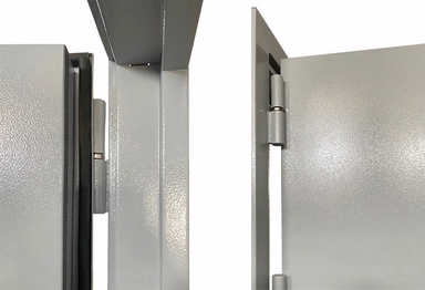 Полуторопольная противопожарная дымогазонепроницаемая дверь со стеклом ДПМО 02/60 (EIS 60) — №04 (NEW)