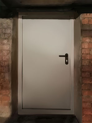 Одностворчатая дверь с внутренней стороны Одностворчатая дверь с внутренней стороны